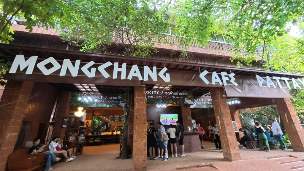 ทางเข้า มองช้าง คาเฟ่ พัทยา คาเฟ่กลางธรรมชาติ บรรยากาศร่มรื่นและเป็นกันเอง